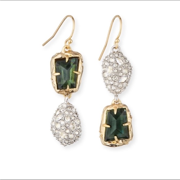 Alexis Bittar Jewelry - ALEXIS BITTAR • Mismatch Rocky Crystal Emerald Green Drop Earrings